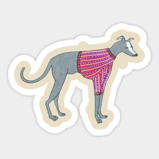 Greyhound In A Sweater Sticker